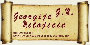 Georgije Milojičić vizit kartica